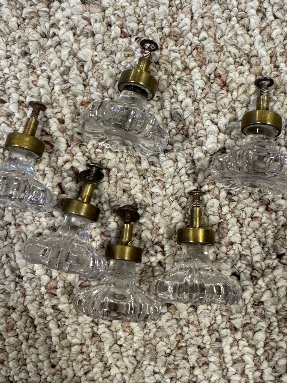 Antique Clear Heavy Crystal Drawer Pull Knobs - Picture 7 of 11